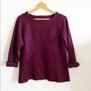 Nanette Lepore Burgundy Cuffed Sleeve long sleeve Sweater wool blend size medium